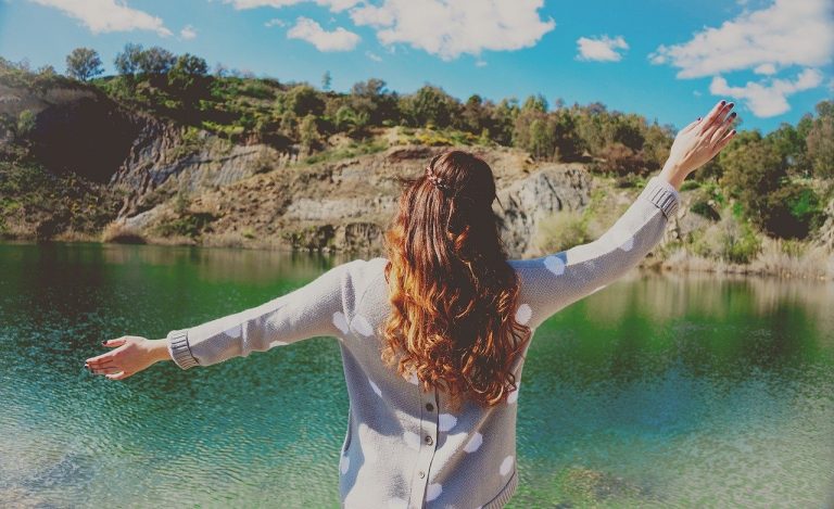 water, woman, nature